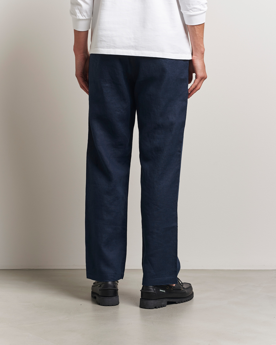 Men | Trousers | NN07 | Aden Regular Fit Linen Chinos Navy Blue