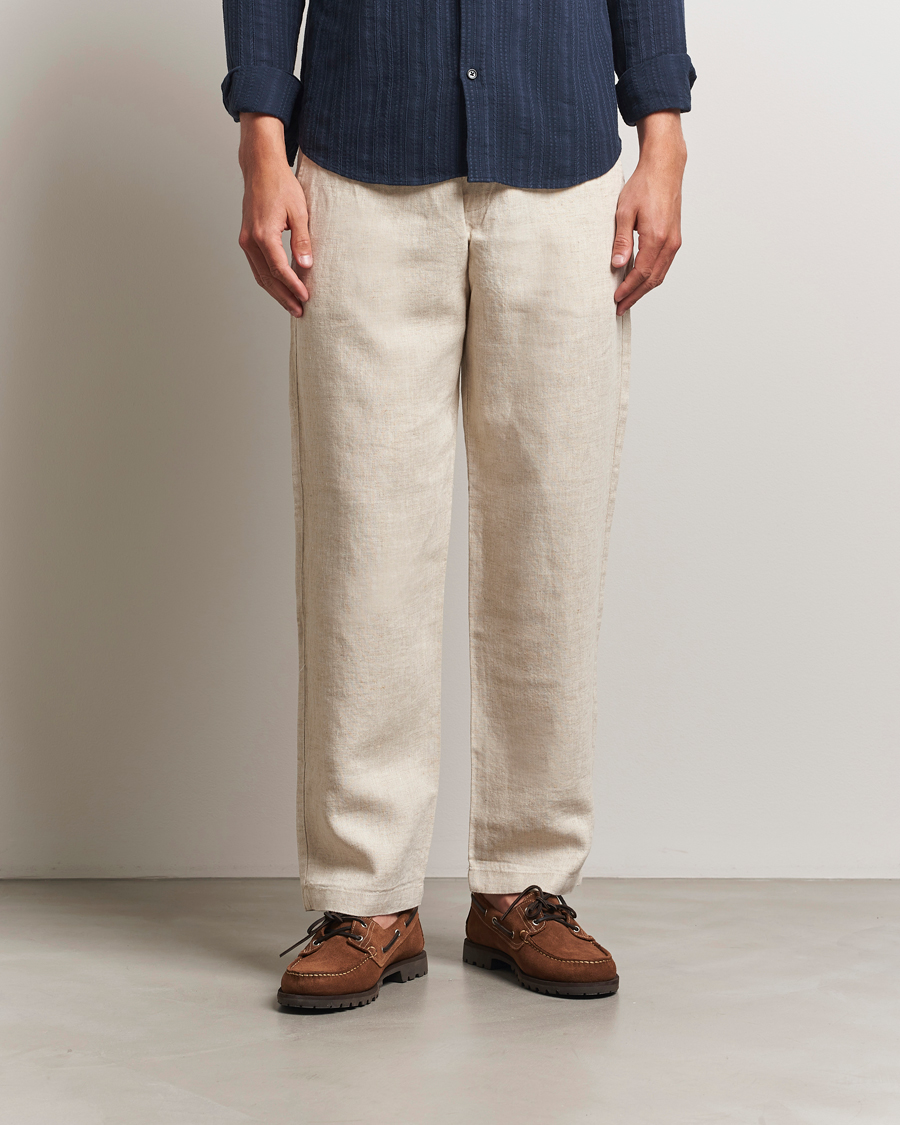 Men | Trousers | NN07 | Aden Regular Fit Linen Chinos Oat