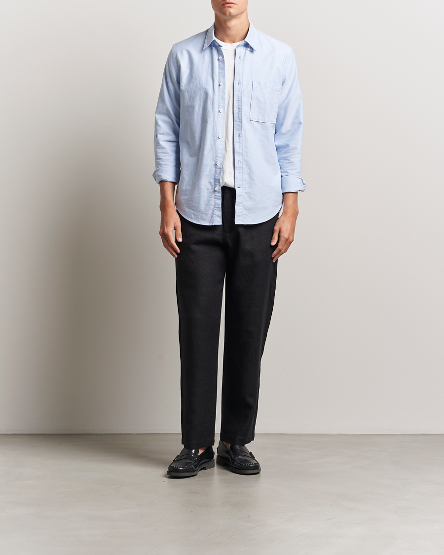 Men | Trousers | NN07 | Aden Regular Fit Linen Chinos Black