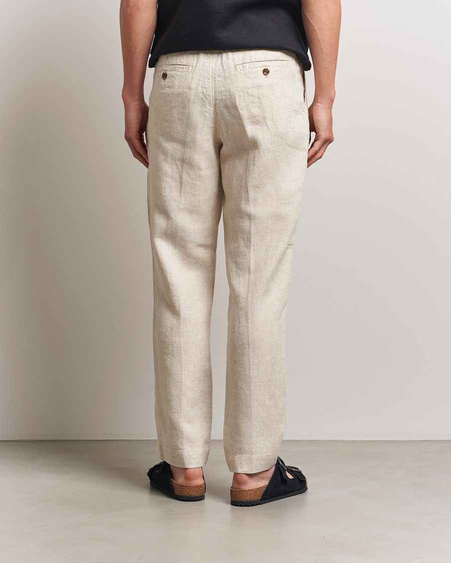 Men | Trousers | NN07 | Billie Linen Drawstring Trousers Oat