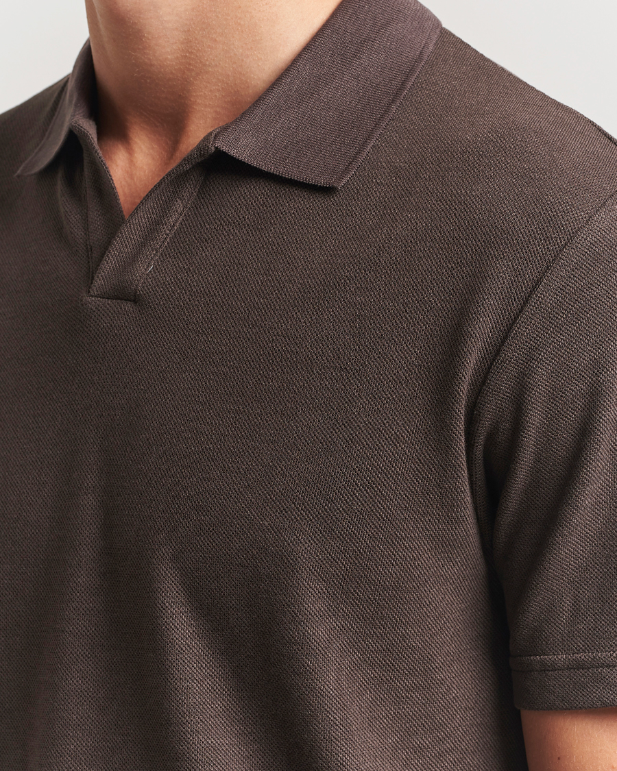 Men | Polo Shirts | NN07 | Paul Cotton/Lyocell Polo Coffee