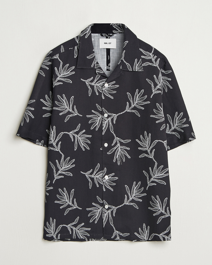 Men | Shirts | NN07 | Ole Printed Cotton/Lyocell Resort Shirt Black