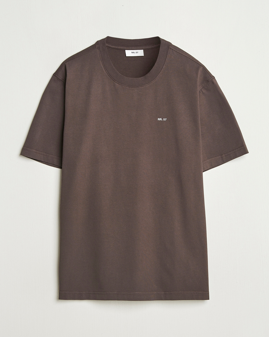 Men | T-Shirts | NN07 | Adam Logo Crew Neck T-Shirt Coffee