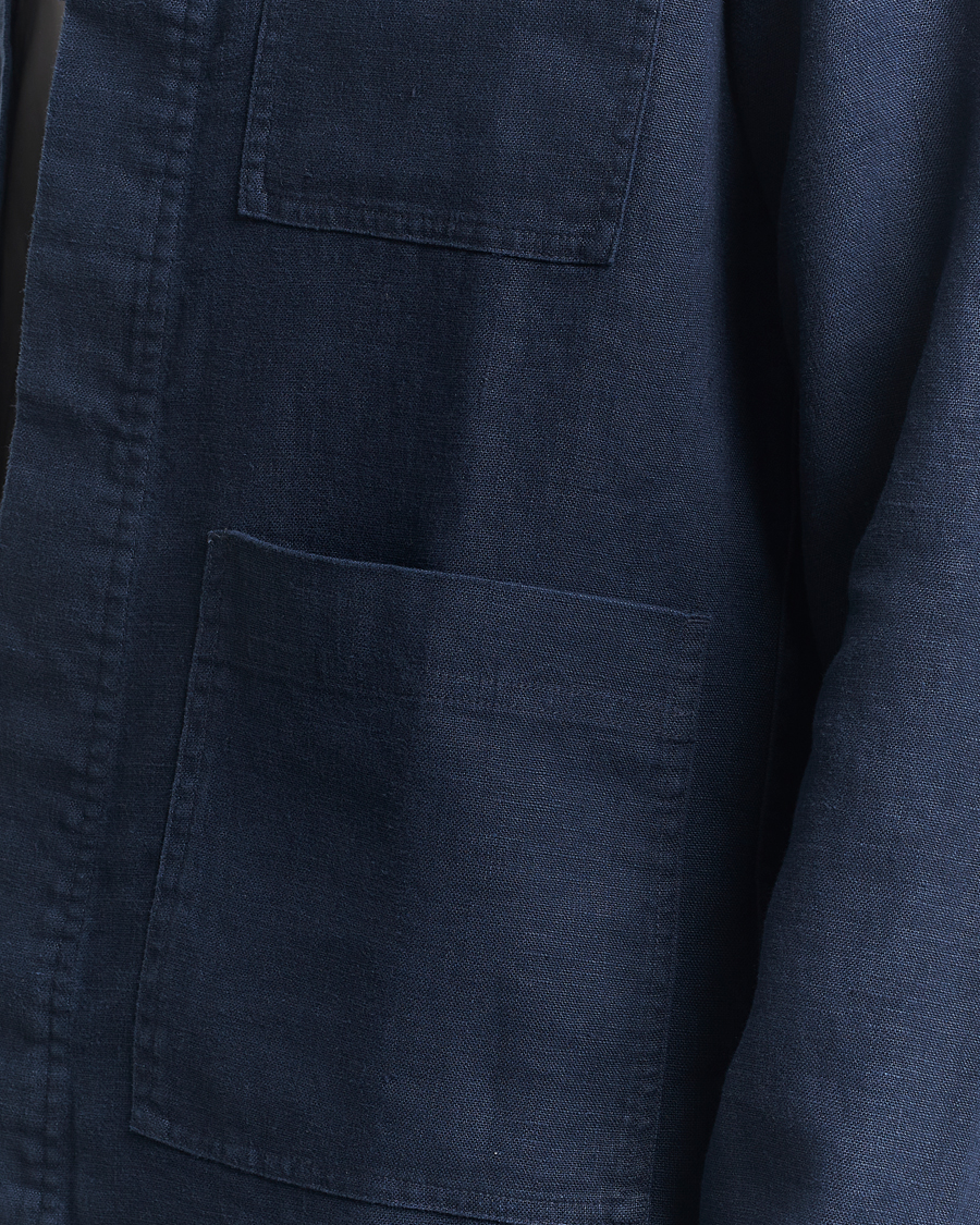 Men | Shirts | NN07 | Olav Linen Overshirt Navy Blue