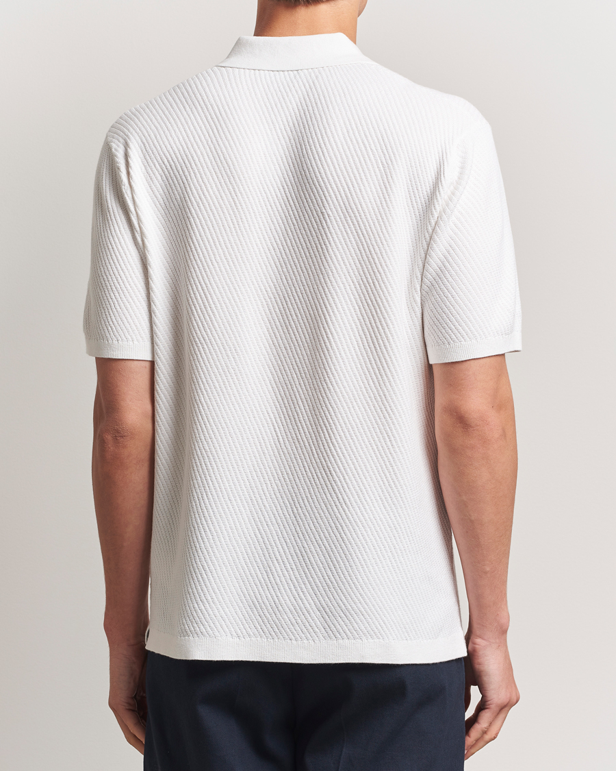 Men | Polo Shirts | Tiger of Sweden | Reid Structured Knitted Polo Pure White