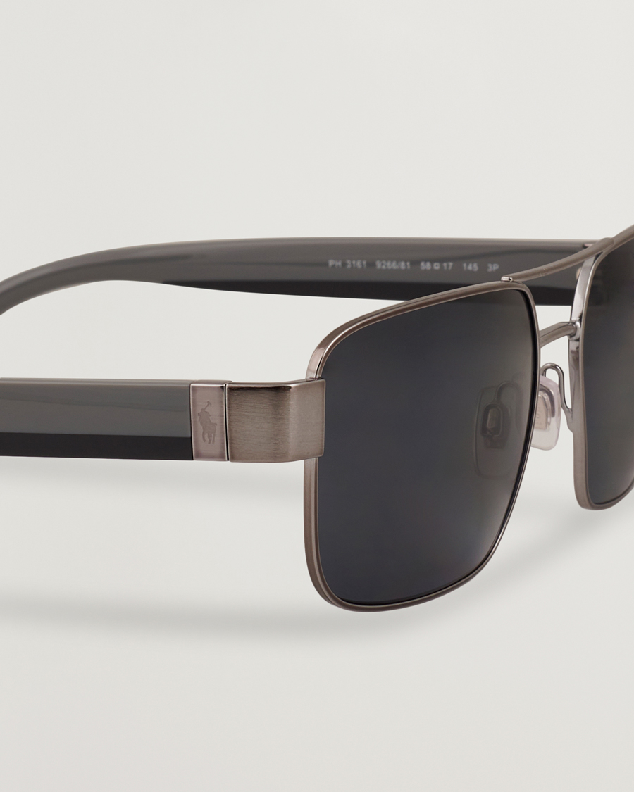 Men | Sunglasses | Polo Ralph Lauren | 0PH3161 Polarized Sunglasses Brushed Gunmetal