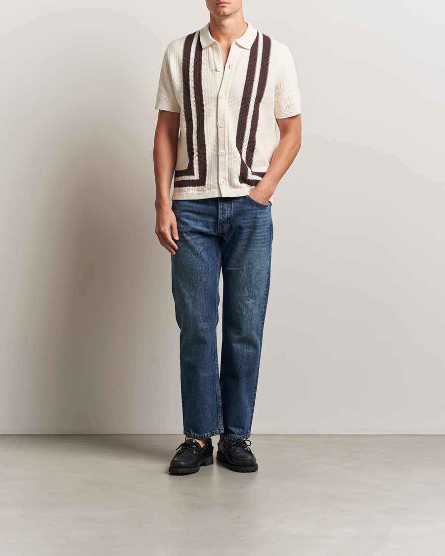 Men | Shirts | NN07 | Ares Knitted Short Sleeve Shirt Ivory