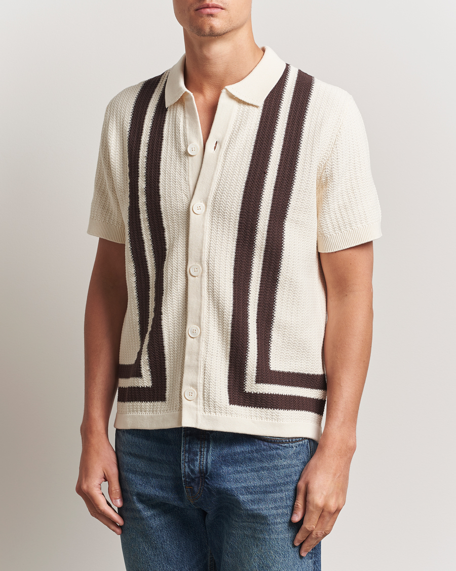 Men | Shirts | NN07 | Ares Knitted Short Sleeve Shirt Ivory