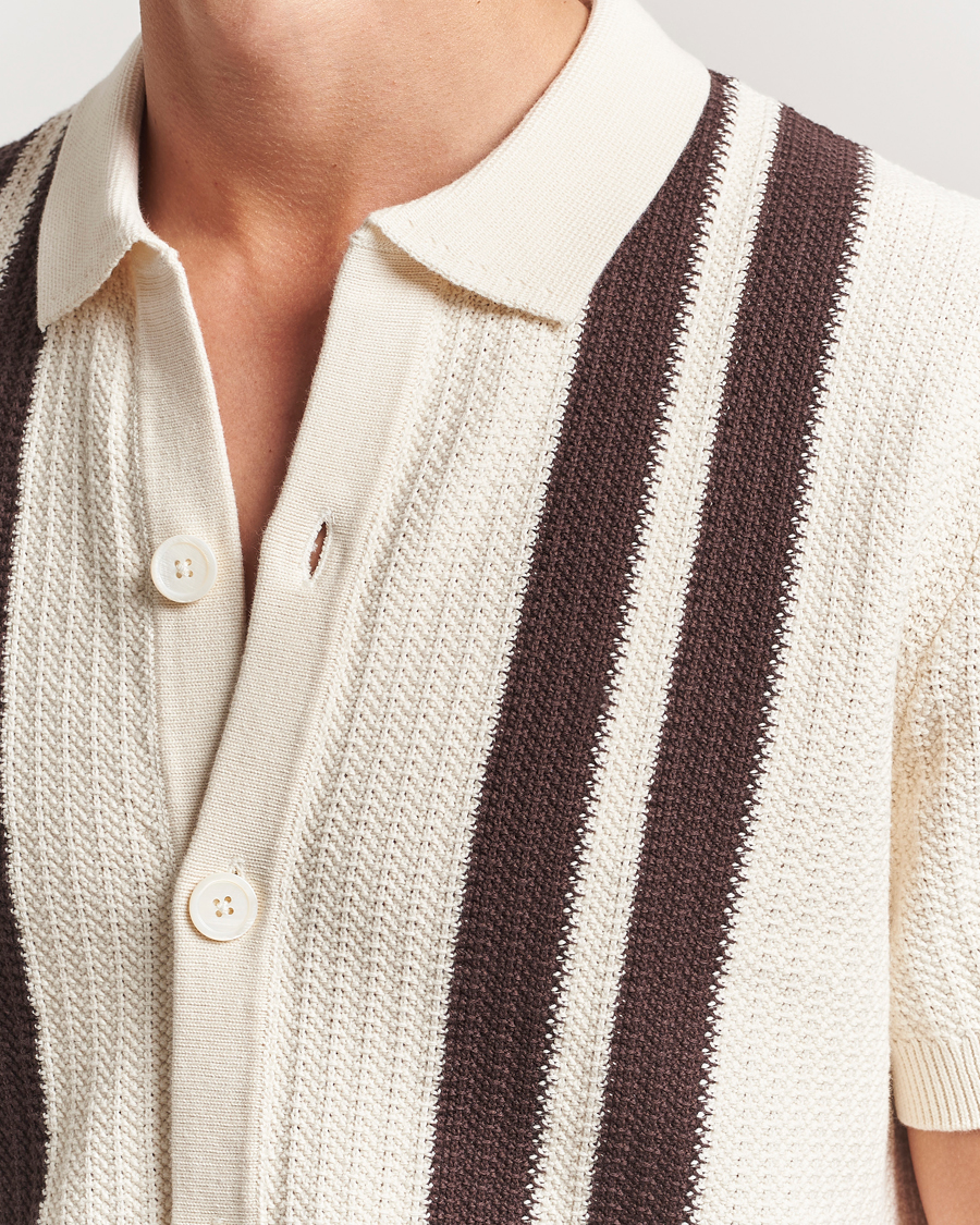 Men | Shirts | NN07 | Ares Knitted Short Sleeve Shirt Ivory