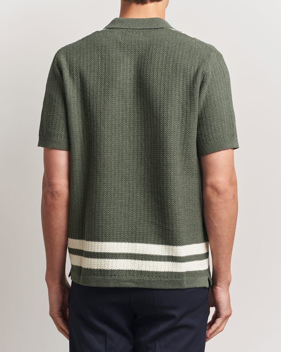 Men | Shirts | NN07 | Ares Knitted Short Sleeve Shirt Croc Green