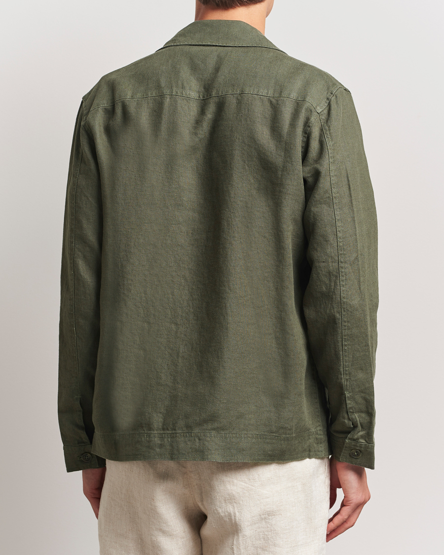 Men | Shirts | NN07 | Olav Linen Overshirt Croc Green