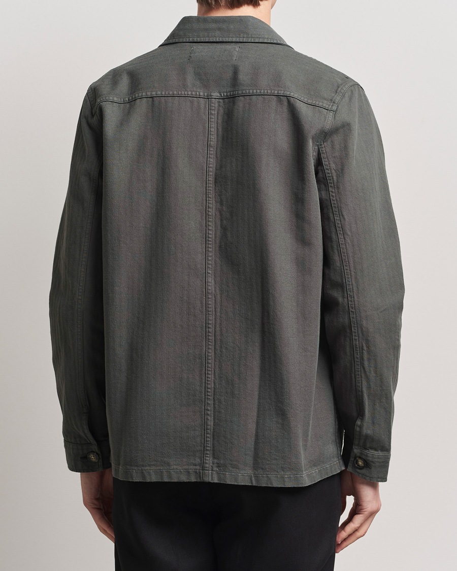 Men | Coats & Jackets | A Day's March | Herringbone Overshirt Olive