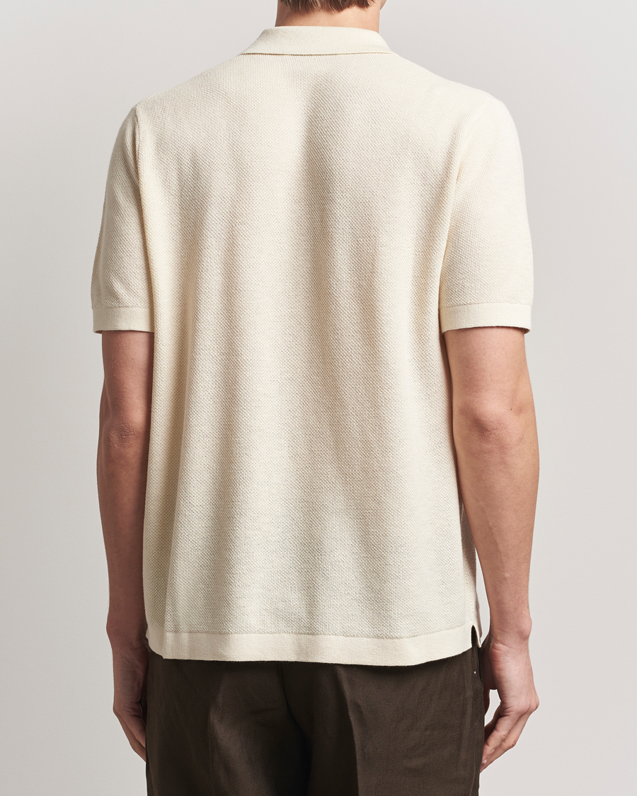 Men | Sweaters & Knitwear | A Day's March | Yamu Structure Short Sleeve Off White