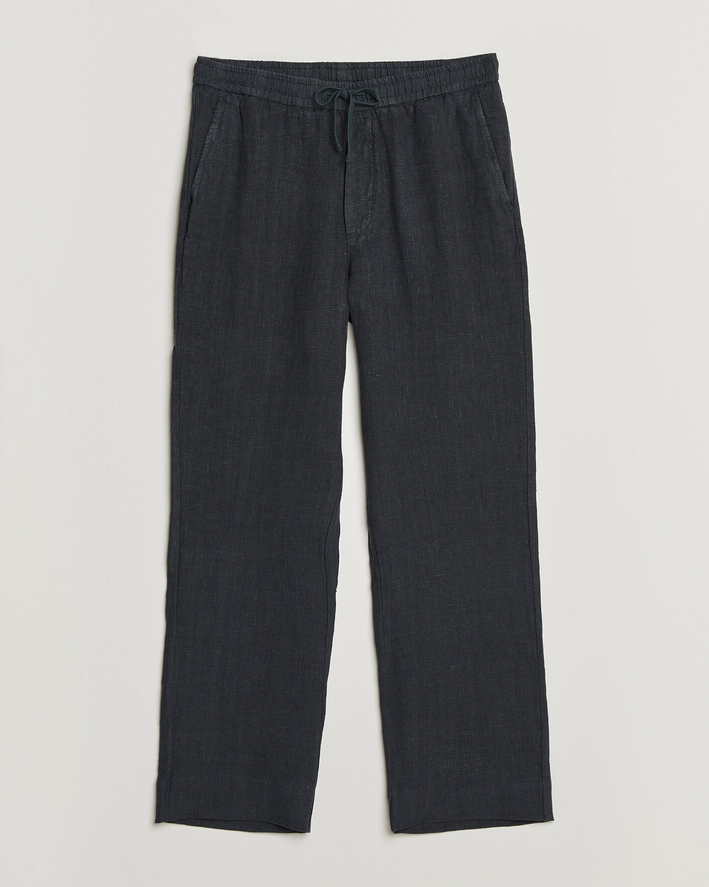 Men | Trousers | A Day's March | Tamiat Linen Drawstring Trousers Black
