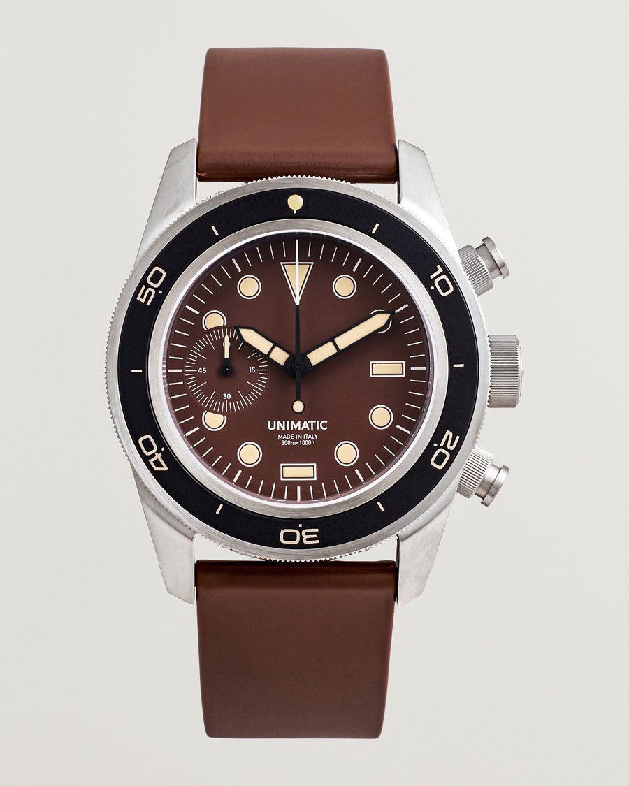 Men | UNIMATIC U3 Heritage Chronograph Diver Dark Brown | UNIMATIC | U3 Heritage Chronograph Diver Dark Brown