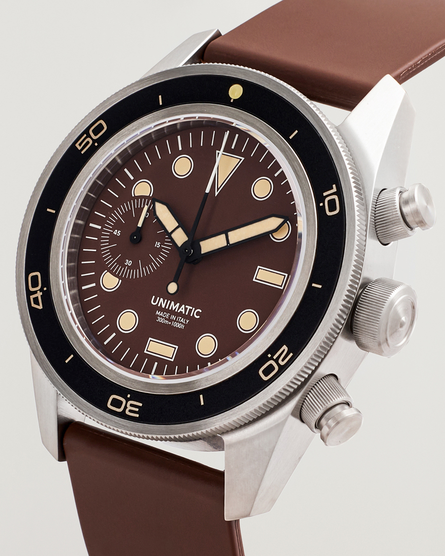 Men | UNIMATIC U3 Heritage Chronograph Diver Dark Brown | UNIMATIC | U3 Heritage Chronograph Diver Dark Brown