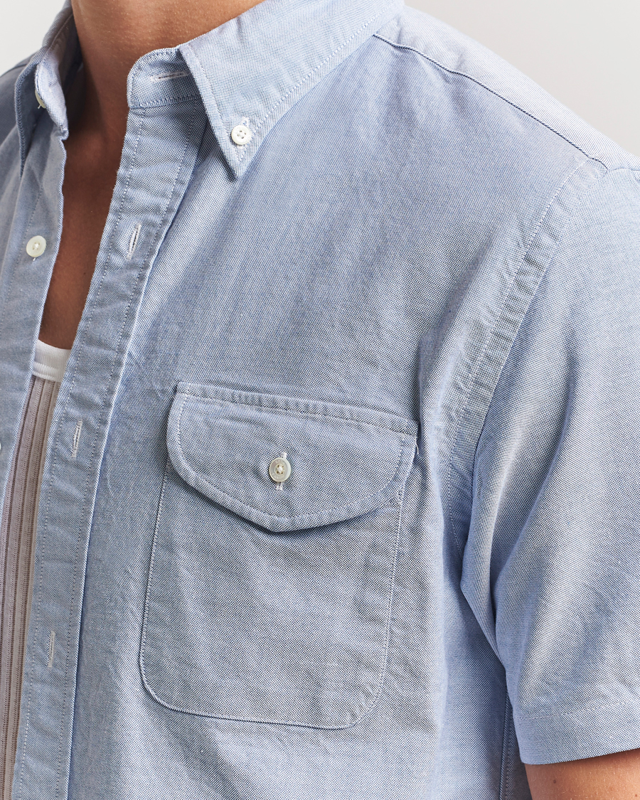 Men | Shirts | BEAMS PLUS | Short Sleeve Oxford Shirt Light Blue