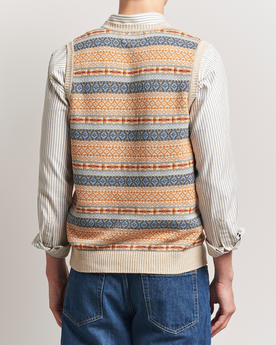 Men | Sweaters & Knitwear | BEAMS PLUS | Fairisle Vest Beige