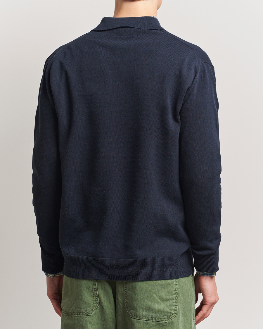 Men | Sweaters & Knitwear | BEAMS PLUS | Long Sleeve 12G Knit Polo Navy