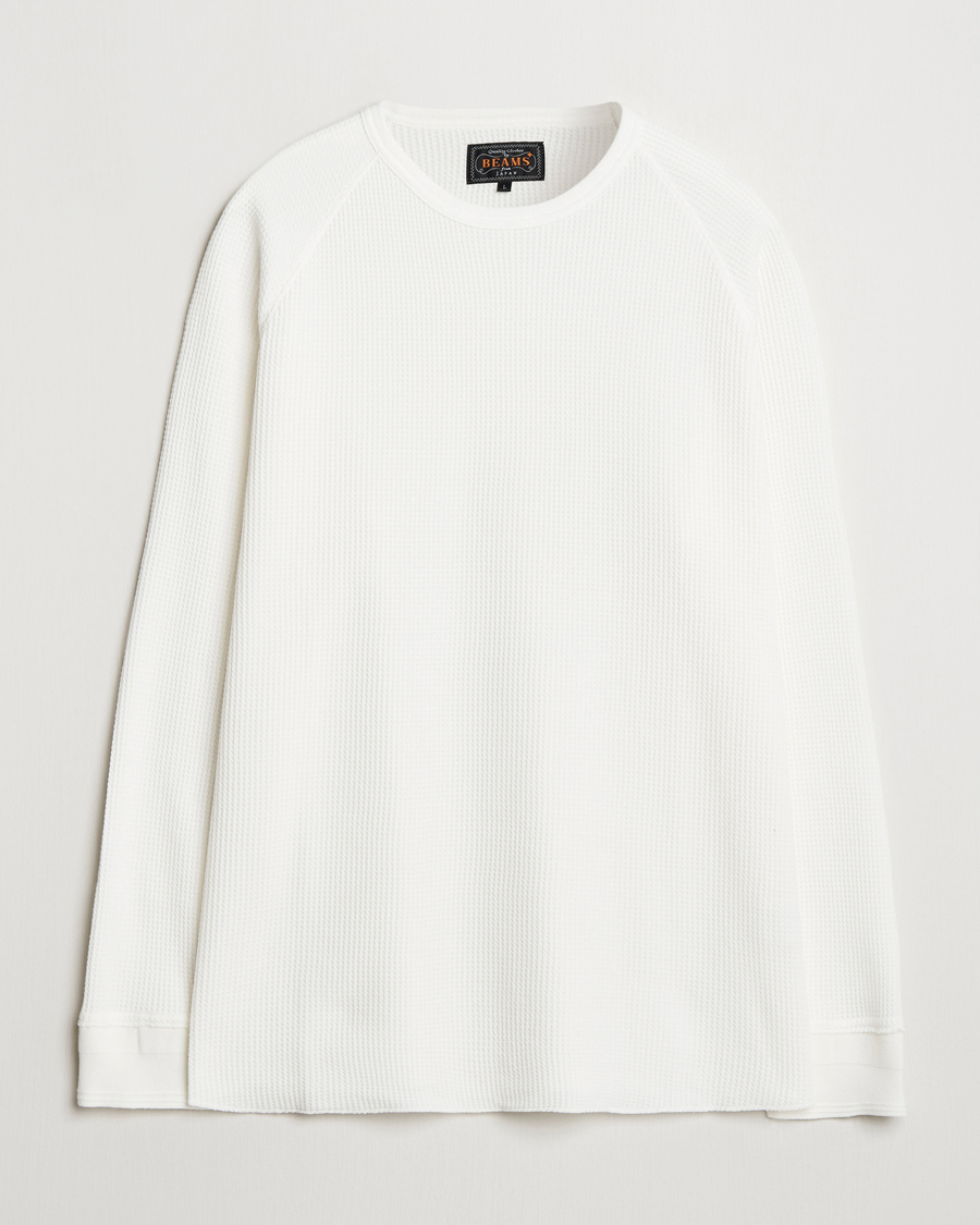 Men | Sweaters & Knitwear | BEAMS PLUS | Thermal Knit Crewneck White