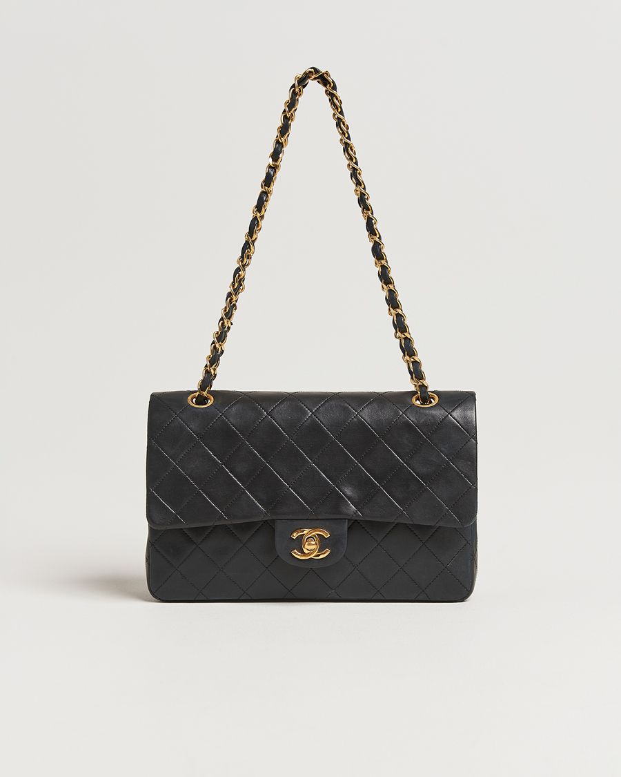 Men | Chanel Pre-Owned Classic Medium Double Flap Bag Lambskin Black | Chanel Pre-Owned | Classic Medium Double Flap Bag Lambskin Black