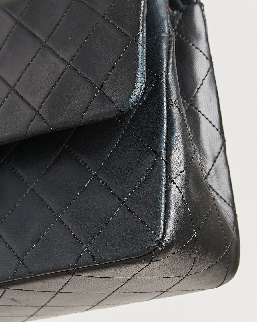 Men | Chanel Pre-Owned Classic Medium Double Flap Bag Lambskin Black | Chanel Pre-Owned | Classic Medium Double Flap Bag Lambskin Black