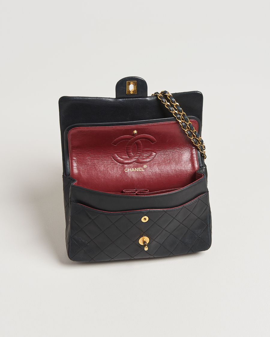 Men | Chanel Pre-Owned Classic Medium Double Flap Bag Lambskin Black | Chanel Pre-Owned | Classic Medium Double Flap Bag Lambskin Black