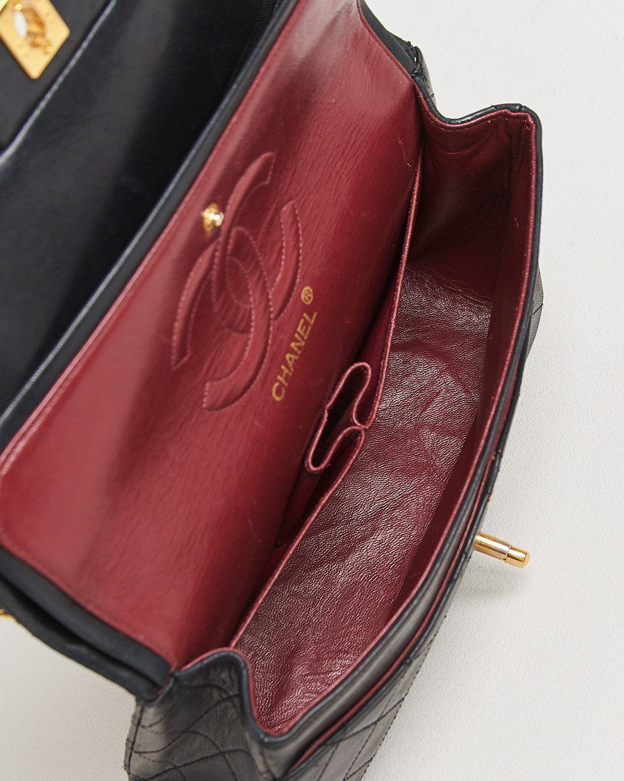 Men | Chanel Pre-Owned Classic Medium Double Flap Bag Lambskin Black | Chanel Pre-Owned | Classic Medium Double Flap Bag Lambskin Black