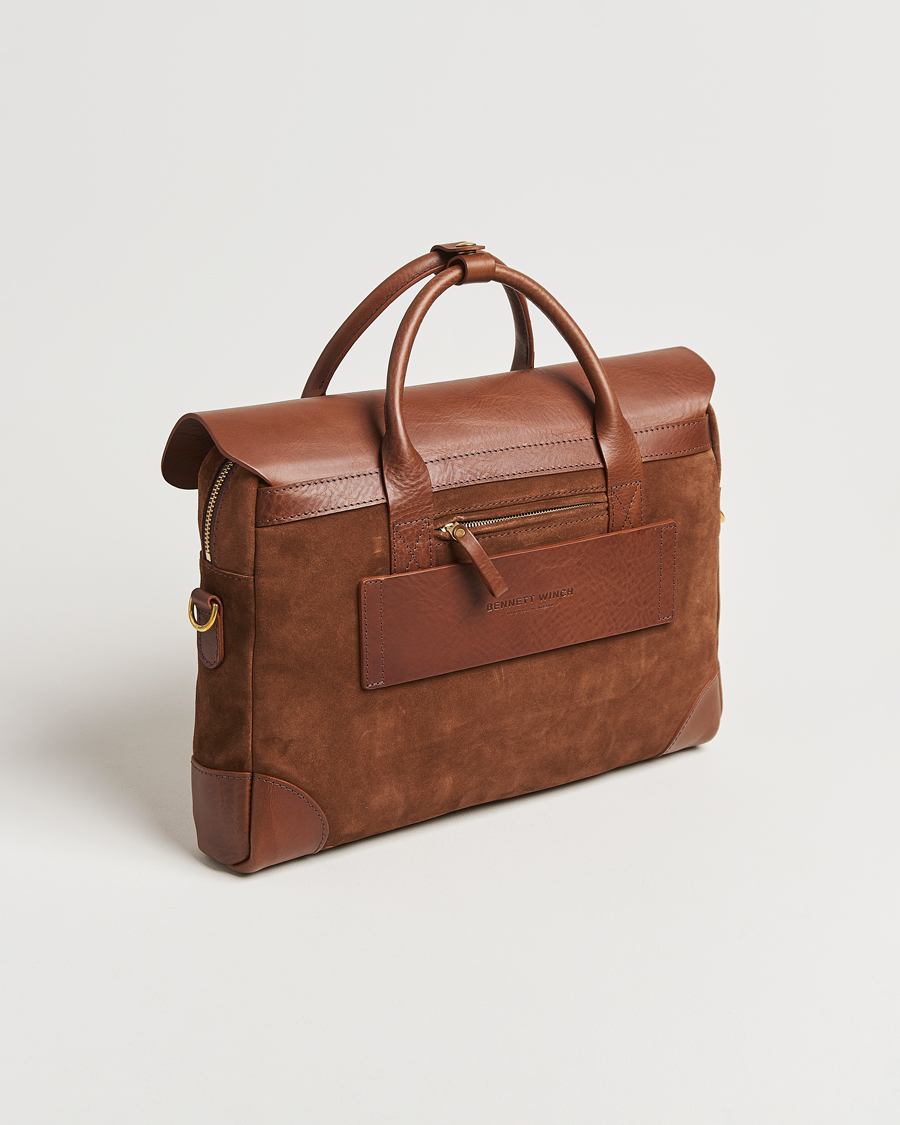 Men | Bags | Bennett Winch | Suede Briefcase Brown