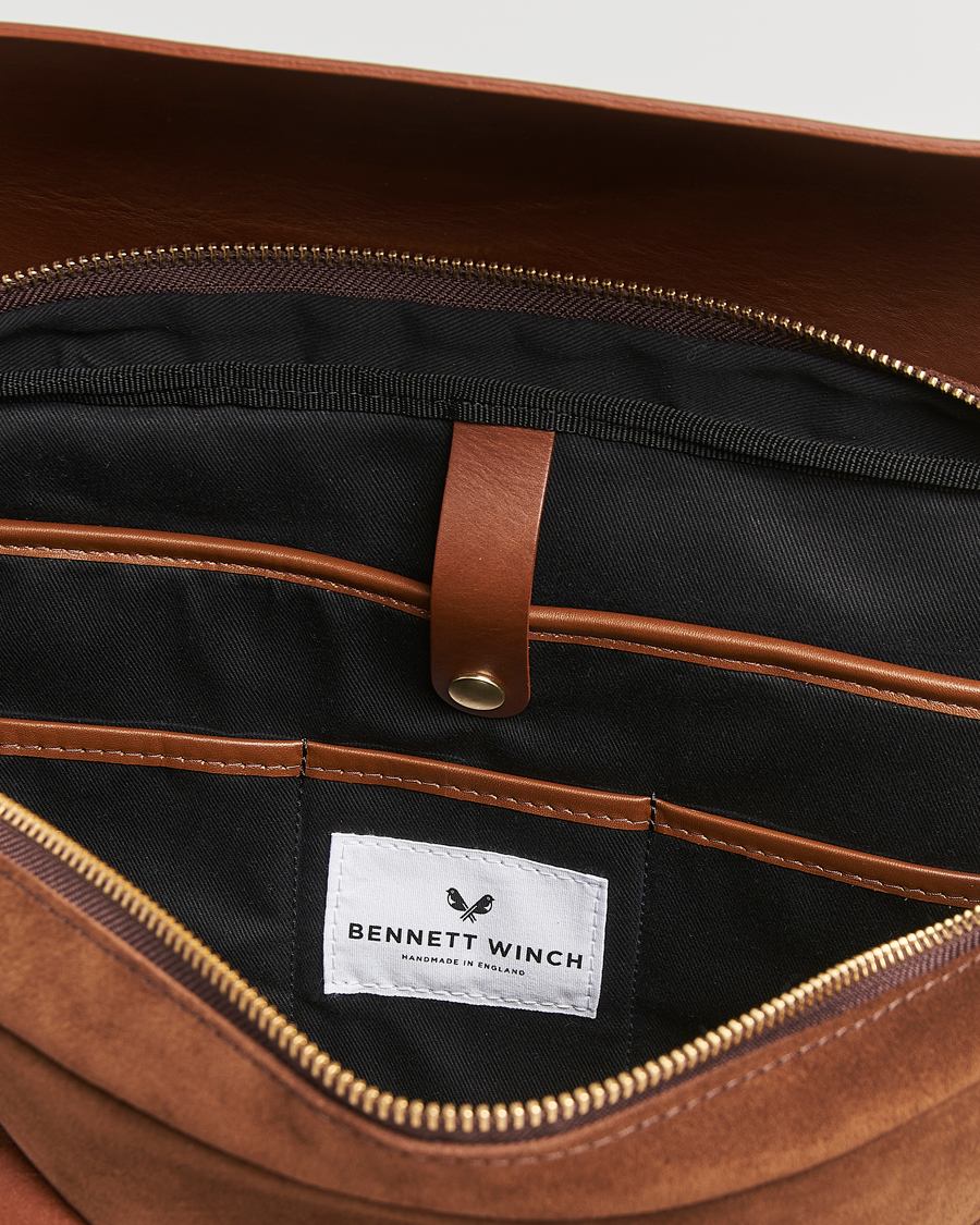 Men | Bags | Bennett Winch | Suede Briefcase Brown