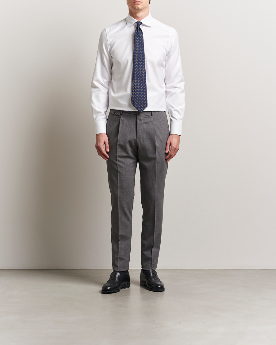 Men | Shirts | Stenströms | 1899 Slim Cotton Twill Shirt White