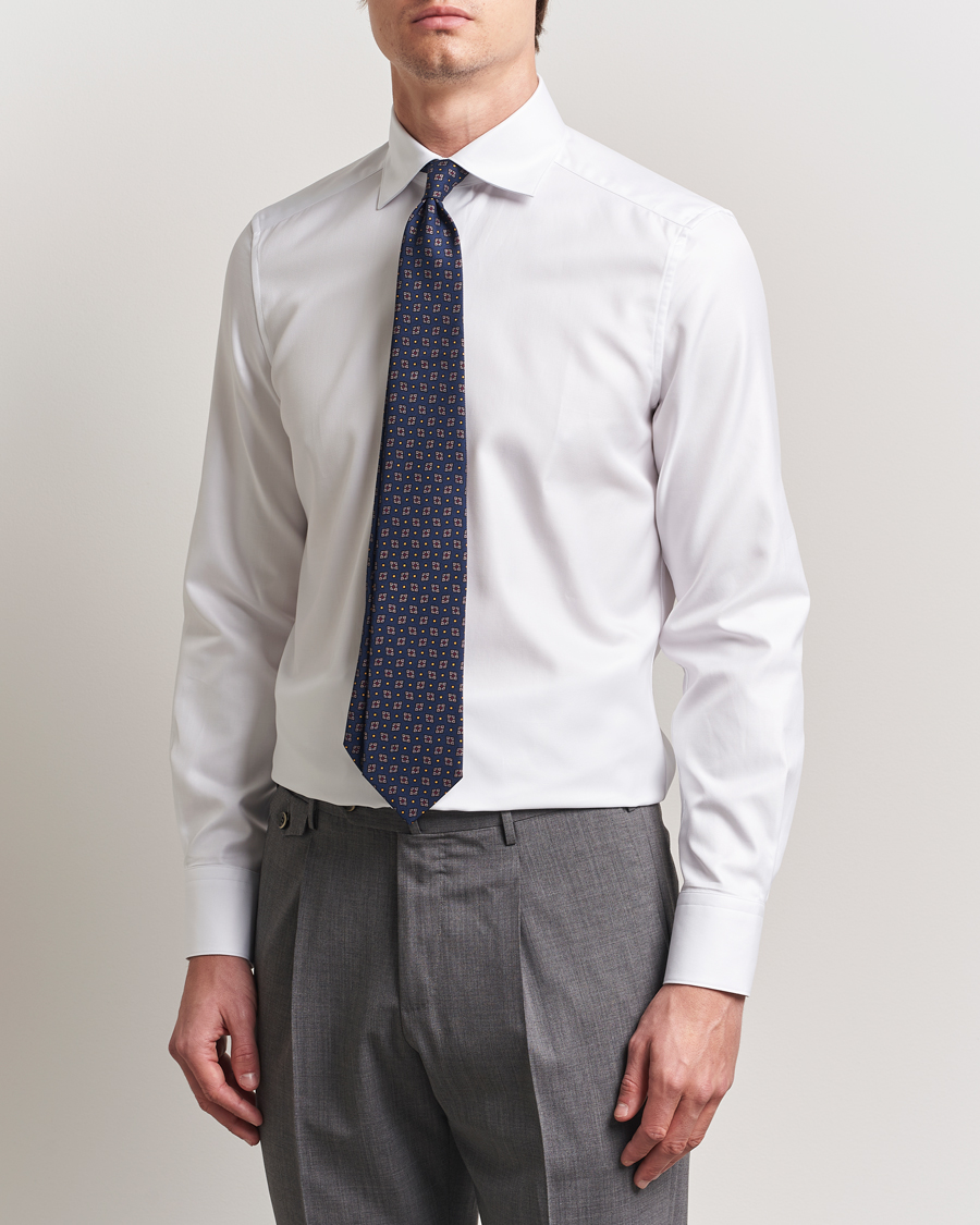 Men | Shirts | Stenströms | 1899 Slim Cotton Twill Shirt White