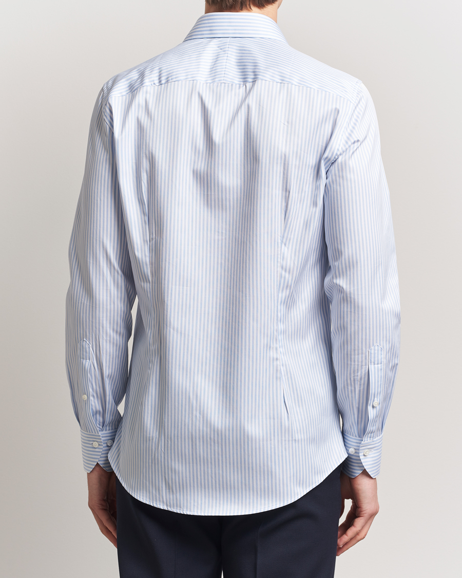 Men | Shirts | Stenströms | 1899 Slim Striped Cotton Twill Shirt Blue/White