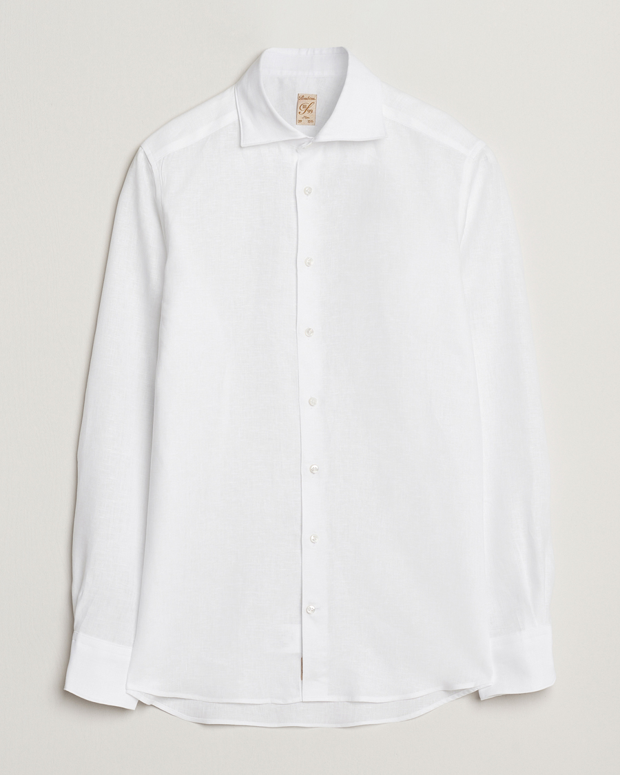 Men | Shirts | Stenströms | 1899 Slim Linen Shirt White