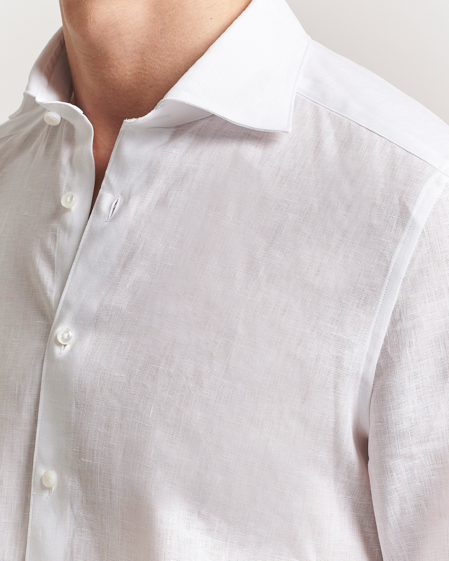 Men | Shirts | Stenströms | 1899 Slim Linen Shirt White