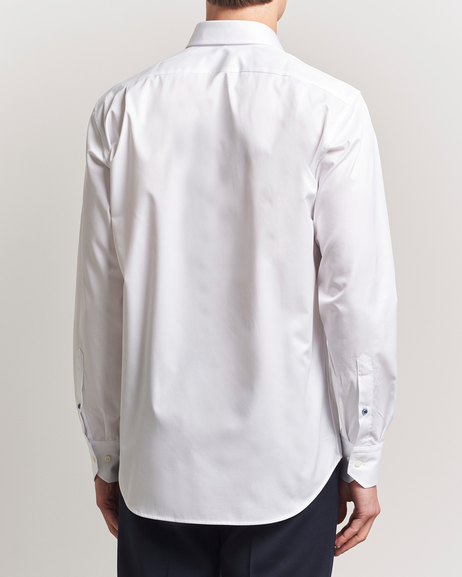 Men | Shirts | Stenströms | Fitted Body Cotton Twill Cut Away Shirt White