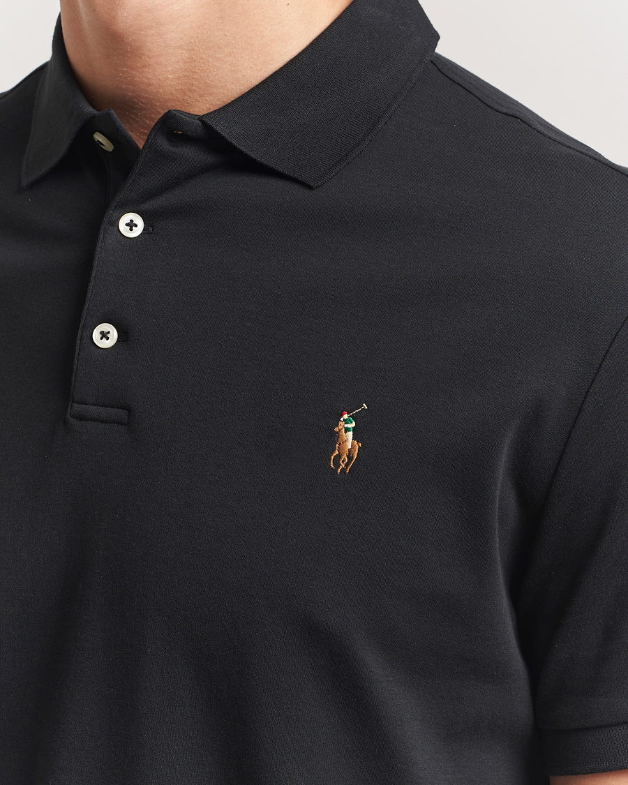 Men | Polo Shirts | Polo Ralph Lauren | Custom Slim Fit Cotton Polo Polo Black