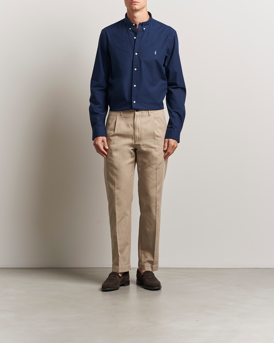 Men | Shirts | Polo Ralph Lauren | Slim Fit Poplin Shirt Newport Navy