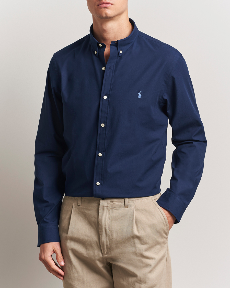 Men | Shirts | Polo Ralph Lauren | Slim Fit Poplin Shirt Newport Navy