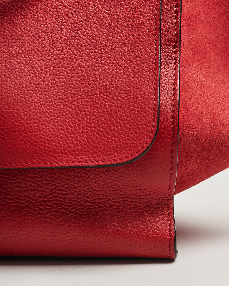 Men | Celine Pre-Owned Trapeze Leather Suede Handbag Red Medium | Celine Pre-Owned | Trapeze Leather Suede Handbag Red Medium