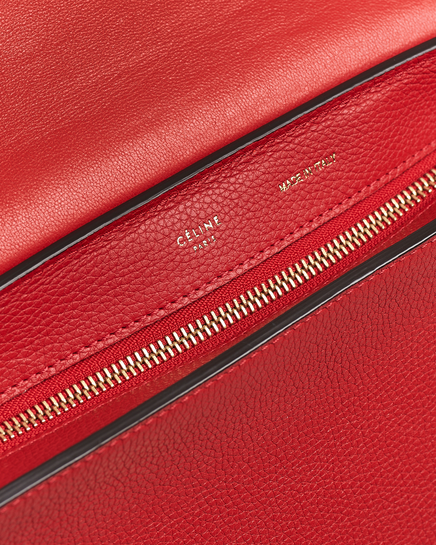 Men | Celine Pre-Owned Trapeze Leather Suede Handbag Red Medium | Celine Pre-Owned | Trapeze Leather Suede Handbag Red Medium