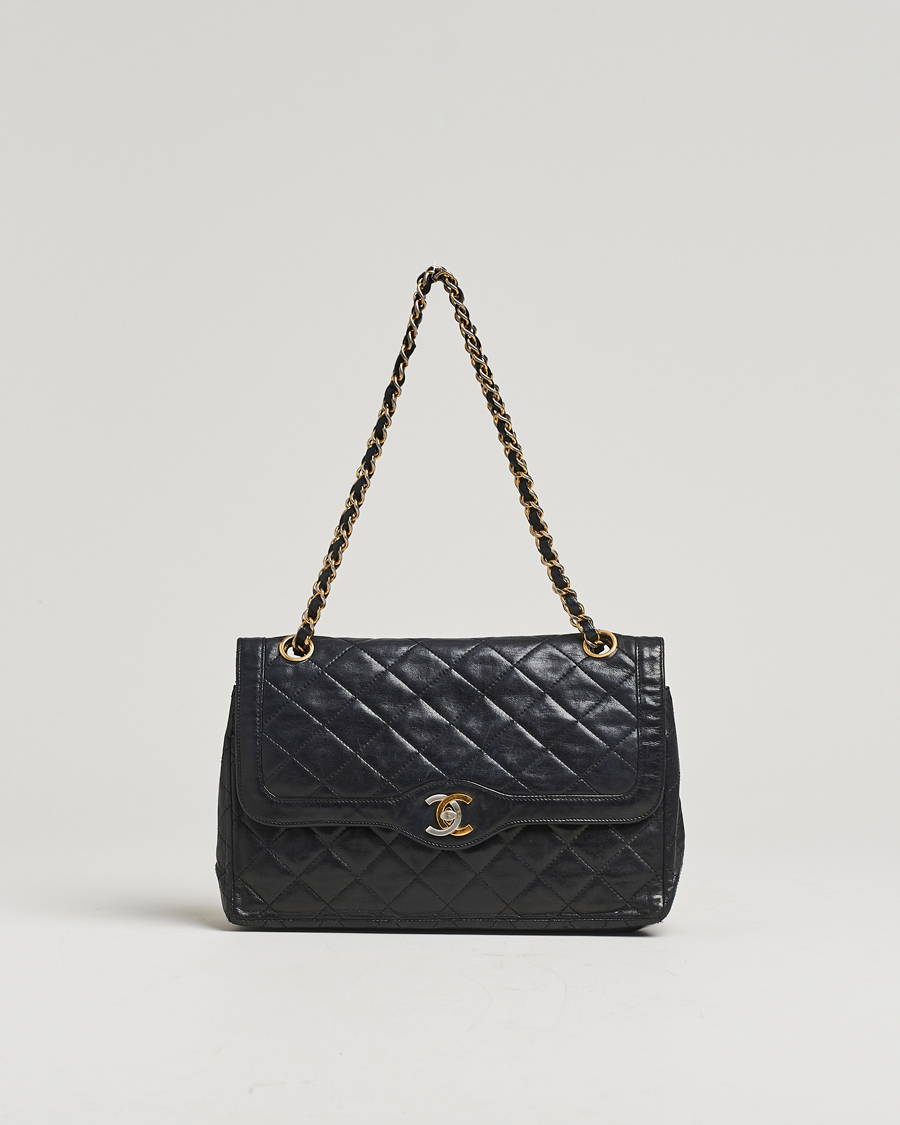 Men | Chanel Pre-Owned Classic Medium Double Flap Bag Black | Chanel Pre-Owned | Classic Medium Double Flap Bag Black