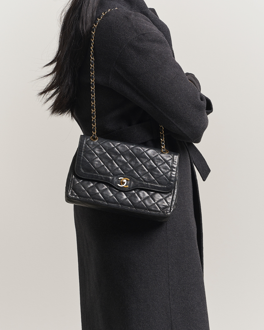Men | Chanel Pre-Owned Classic Medium Double Flap Bag Black | Chanel Pre-Owned | Classic Medium Double Flap Bag Black