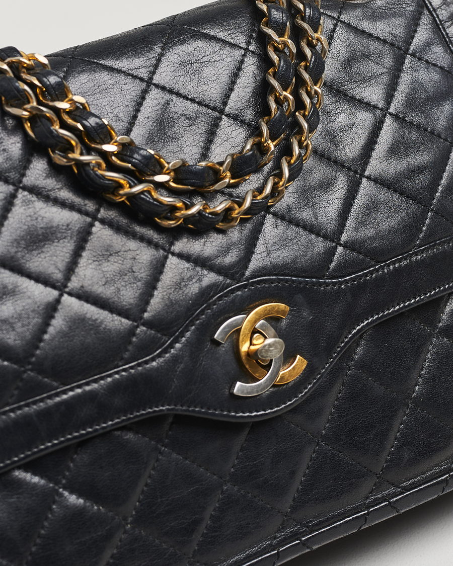 Men | Chanel Pre-Owned Classic Medium Double Flap Bag Black | Chanel Pre-Owned | Classic Medium Double Flap Bag Black