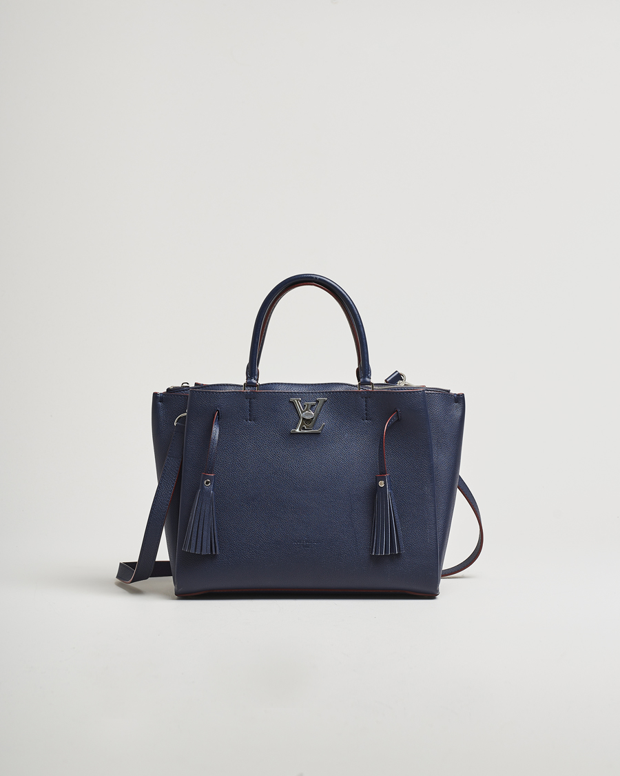 Men | Louis Vuitton Pre-Owned LockMeTo Handbag Calfskin Navy | Louis Vuitton Pre-Owned | LockMeTo Handbag Calfskin Navy