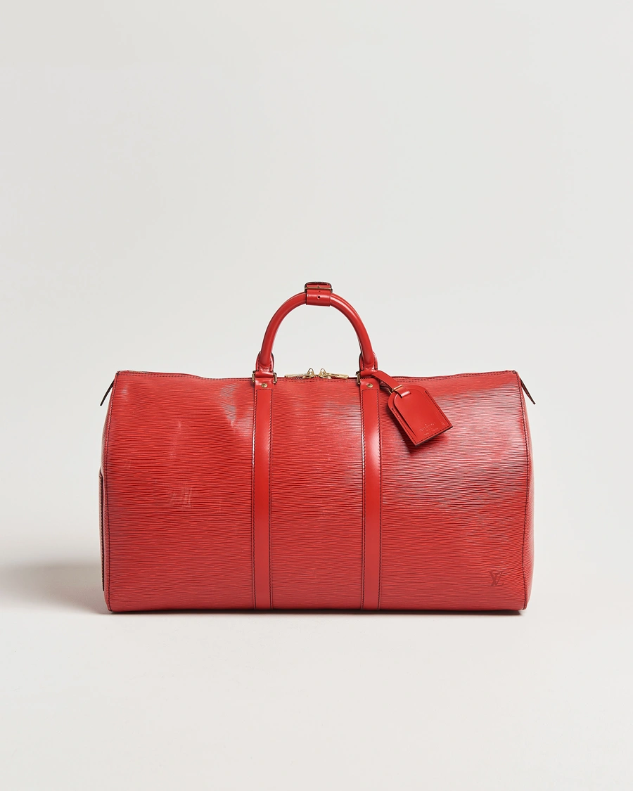 Men | Louis Vuitton Pre-Owned Keepall 50 Epi Leather Bag Red | Louis Vuitton Pre-Owned | Keepall 50 Epi Leather Bag Red