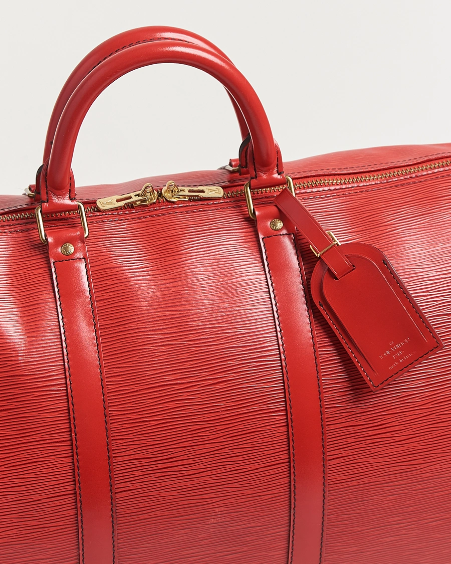 Men | Louis Vuitton Pre-Owned Keepall 50 Epi Leather Bag Red | Louis Vuitton Pre-Owned | Keepall 50 Epi Leather Bag Red
