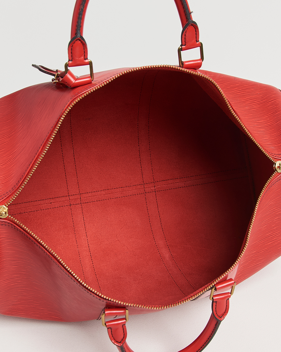 Men | Louis Vuitton Pre-Owned Keepall 50 Epi Leather Bag Red | Louis Vuitton Pre-Owned | Keepall 50 Epi Leather Bag Red