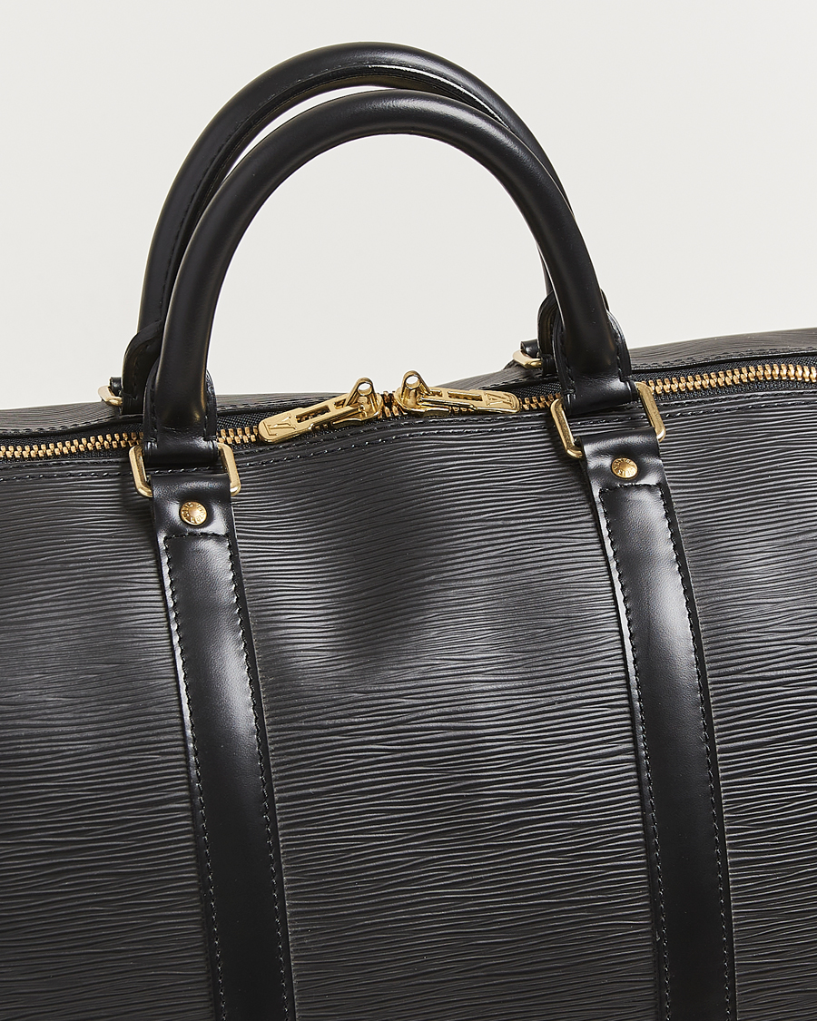 Men | Louis Vuitton Pre-Owned Keepall 55 Epi Leather Bag Black | Louis Vuitton Pre-Owned | Keepall 55 Epi Leather Bag Black