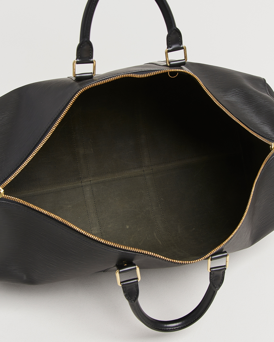 Men | Louis Vuitton Pre-Owned Keepall 55 Epi Leather Bag Black | Louis Vuitton Pre-Owned | Keepall 55 Epi Leather Bag Black